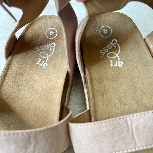 Art Class Agatha Ankle Buckle Footbed Platform Pink Espadrille Sandals Size 4Y - Picture 4 of 12